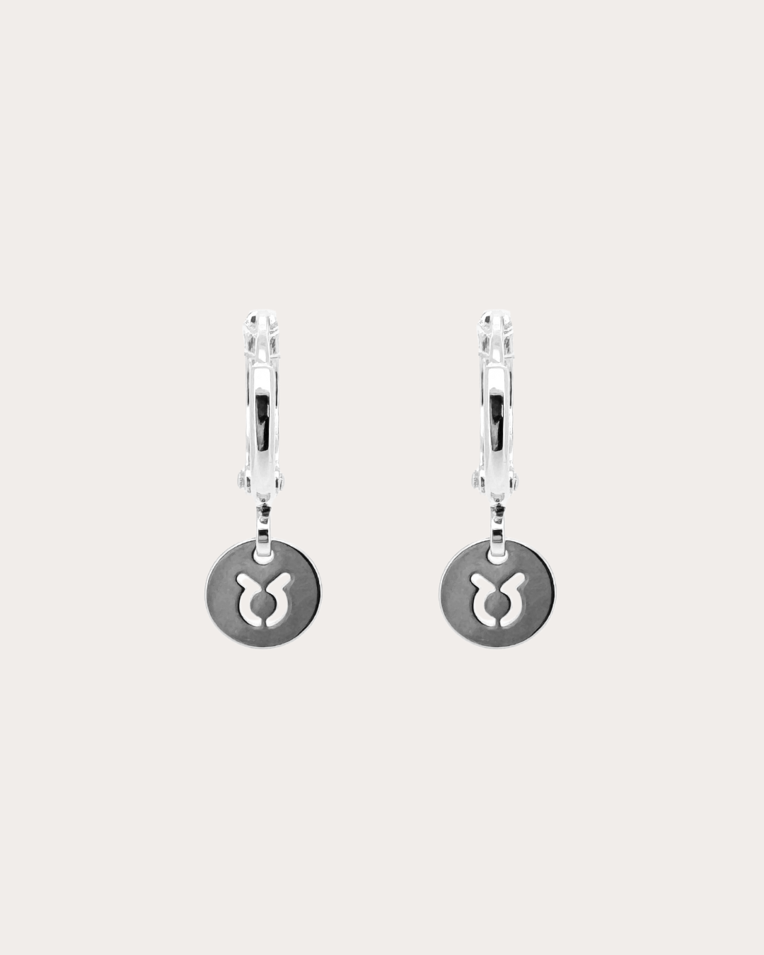 Taurus Zodiac Disc Huggie Earrings