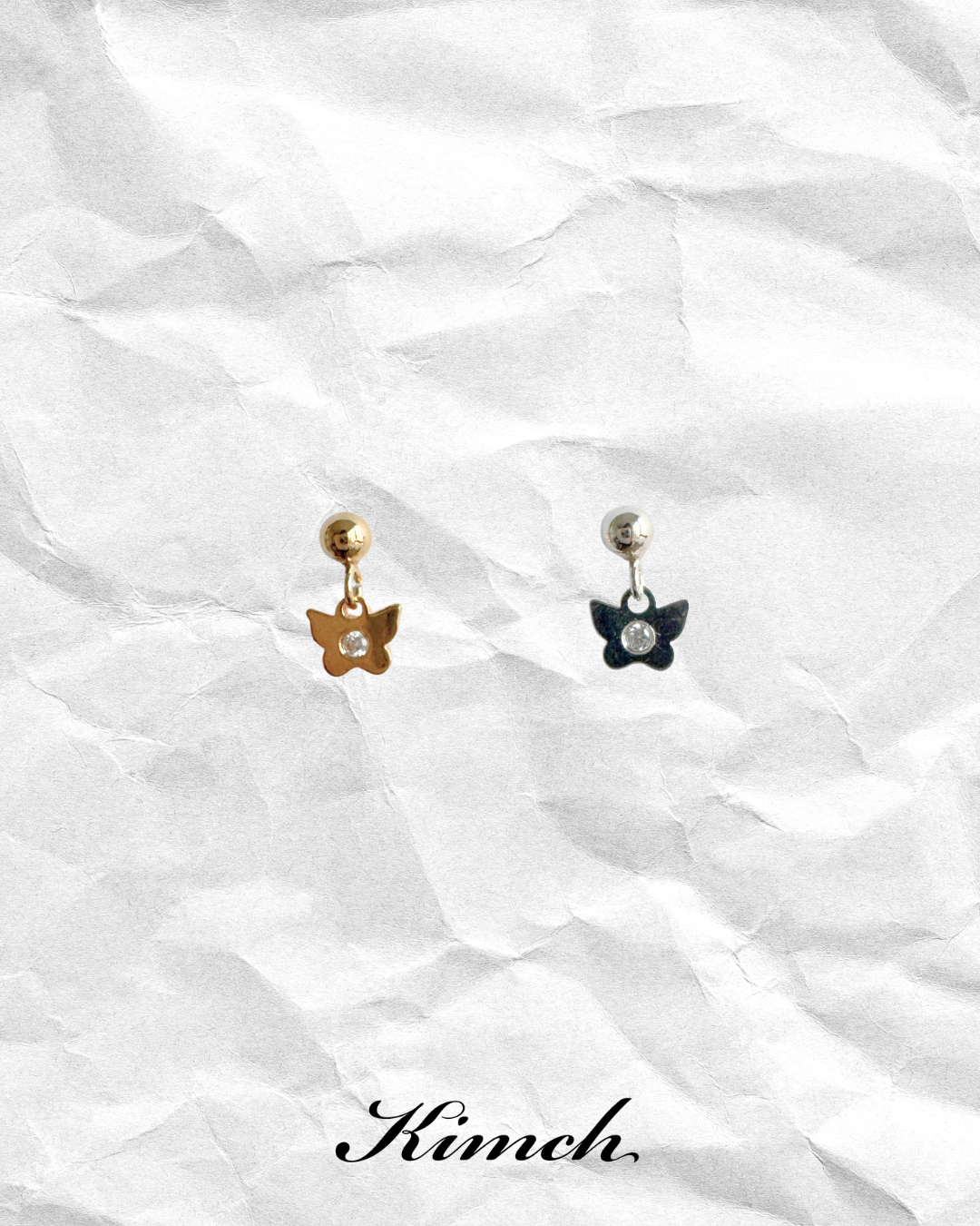 Basic Butterfly ZC Dangle Stud - Gold Filled/Sterling Silver