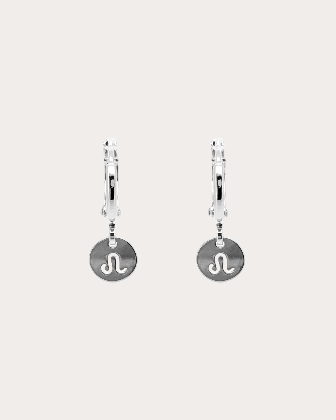 Leo Zodiac Disc Huggie Earrings