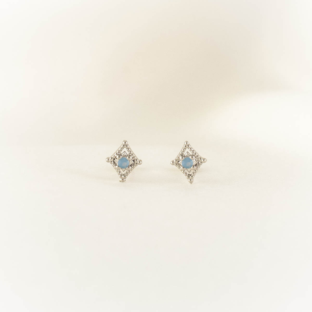Glaucous Blue Moonstone Studs