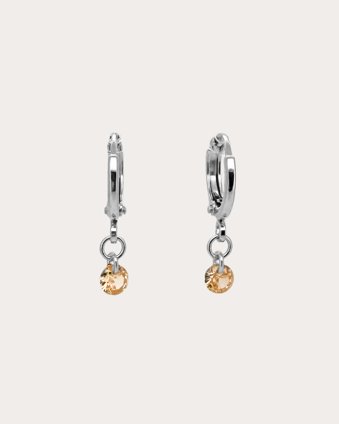 Circle Topaz Gemstone Huggie Earrings