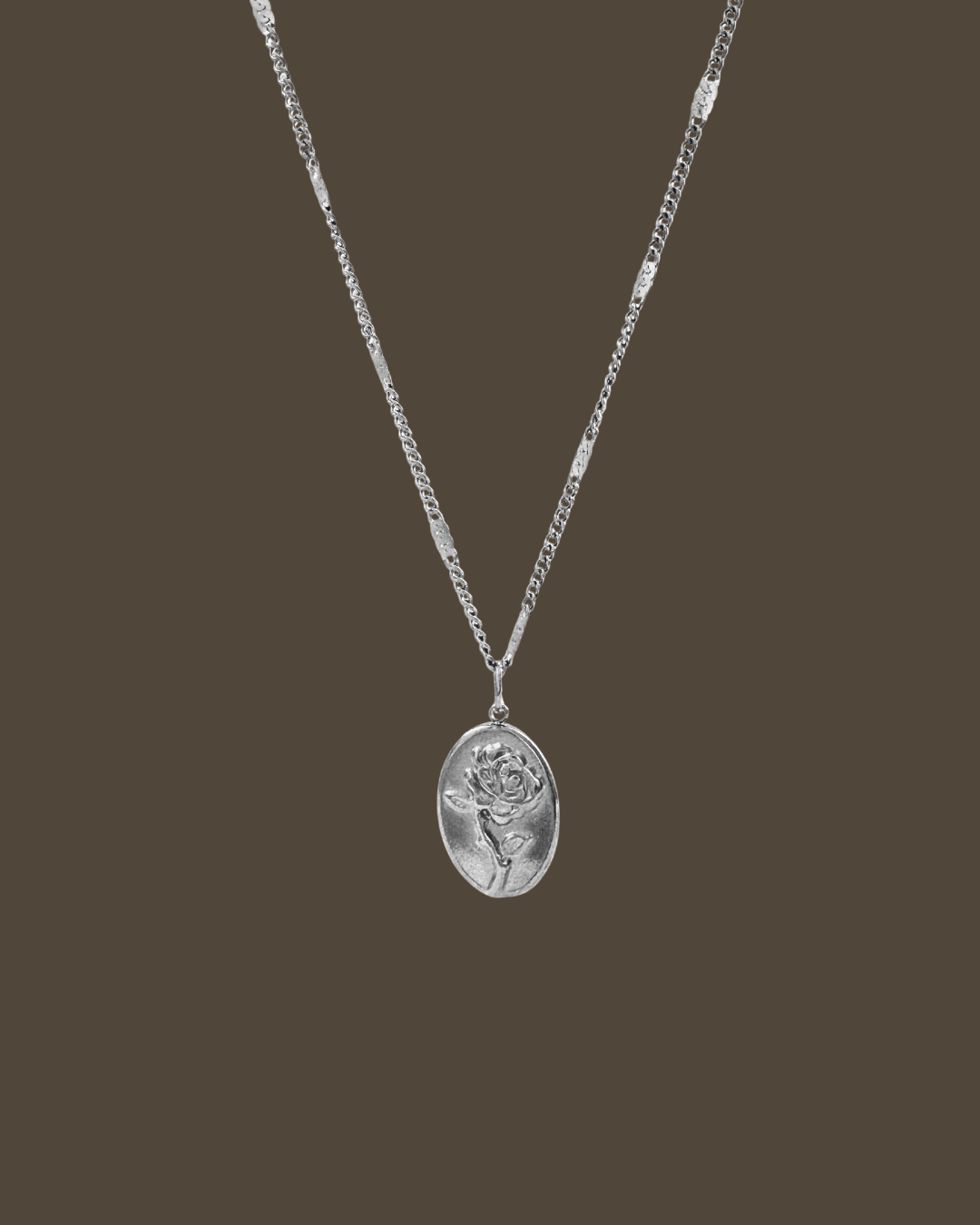 Lavonne Rose Flat Curb Chain Necklace