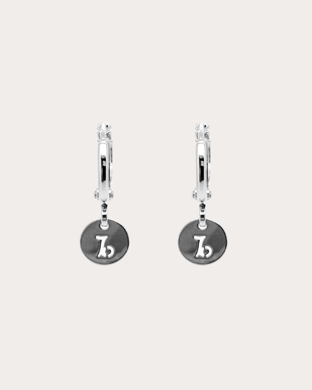 Capricorn Zodiac Disc Huggie Earrings