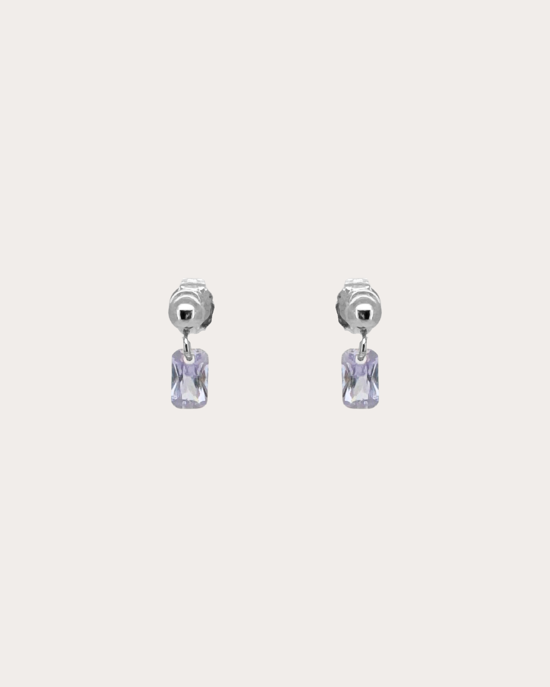Rectangle Alexandrite Gemstone Dangle Studs