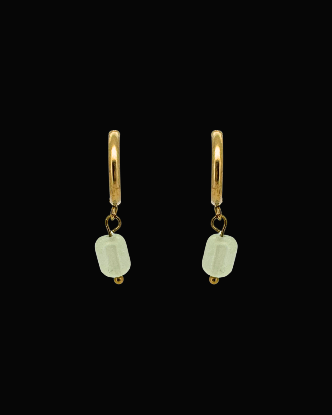 Green Candice Gem Huggie Earrings