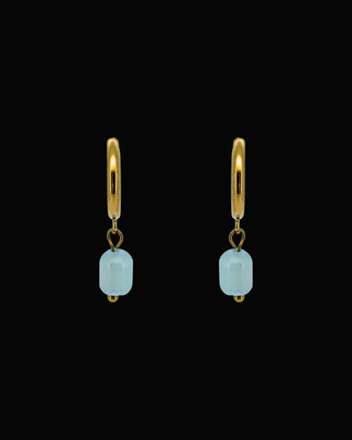Blue Candice Gem Huggie Earrings