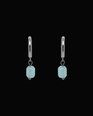 Blue Candice Gem Huggie Earrings