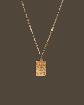 Twila Evil Eye Flat Curb Chain Necklace