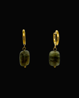 Lesa Grey Stone Huggie Earrings
