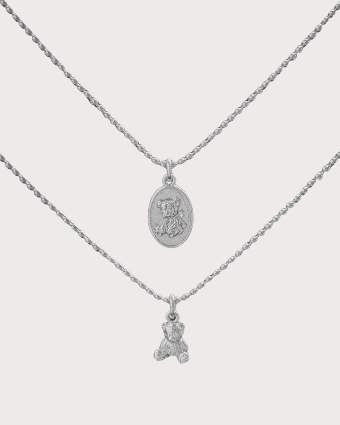 Penelope Cuddle Teddy Bear Ball Chain Necklace Set