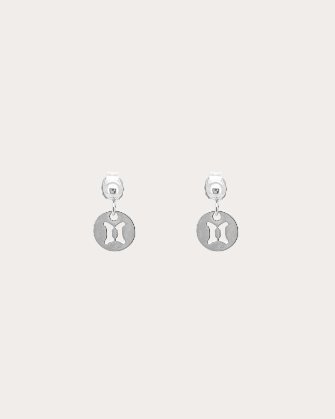 Gemini Zodiac Disc Dangle Studs