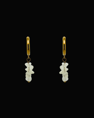 Alana White Quartz Huggie Earrings