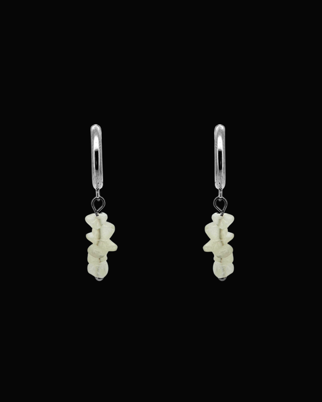 Alana White Quartz Huggie Earrings