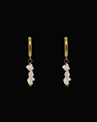 Alana Rose Quartz Huggie Earrings