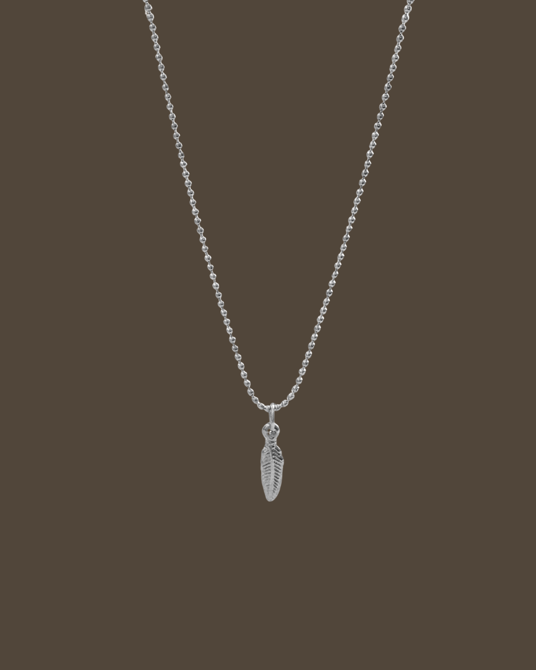 Erma Feather Ball Chain Necklace