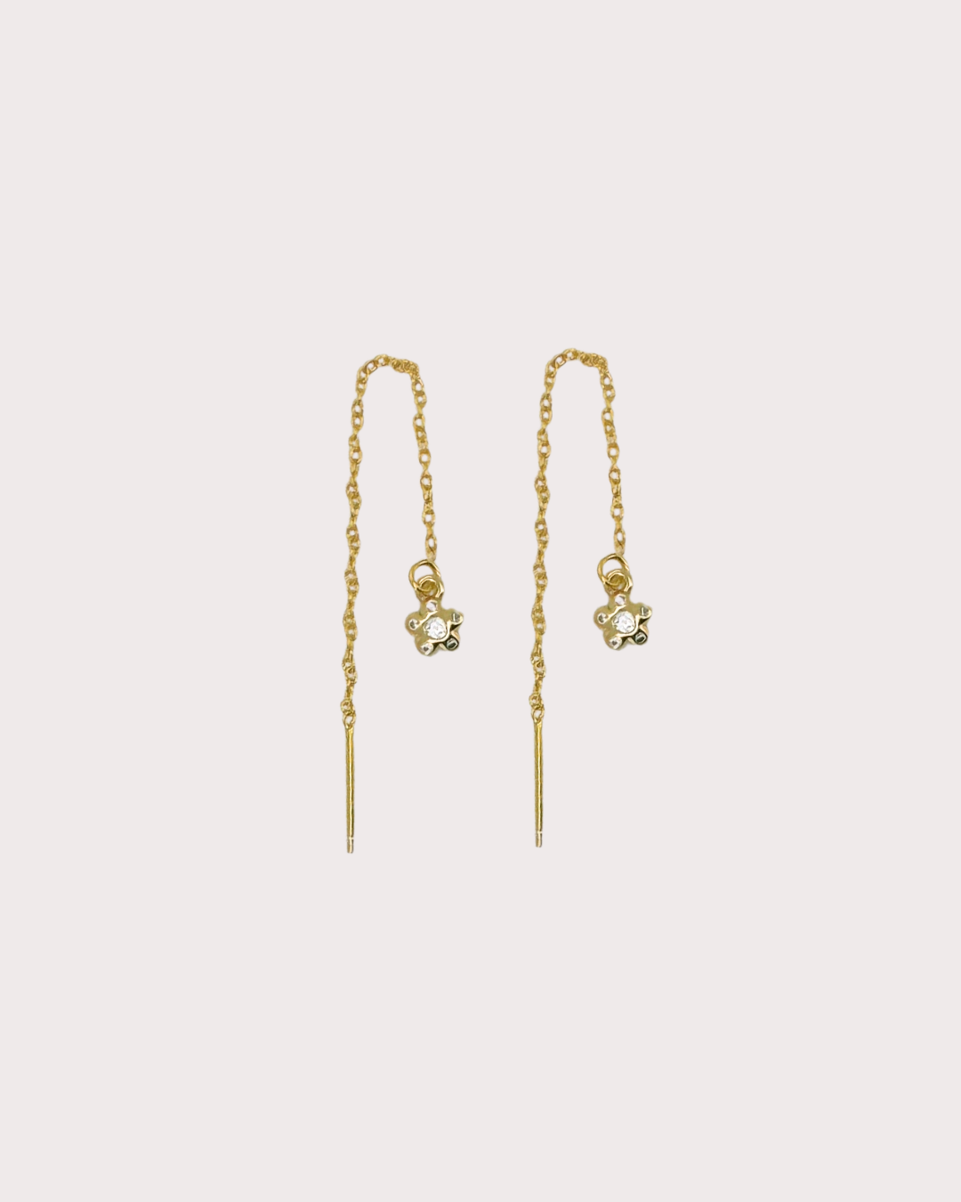 Mindy Flower White Zircon Threaders