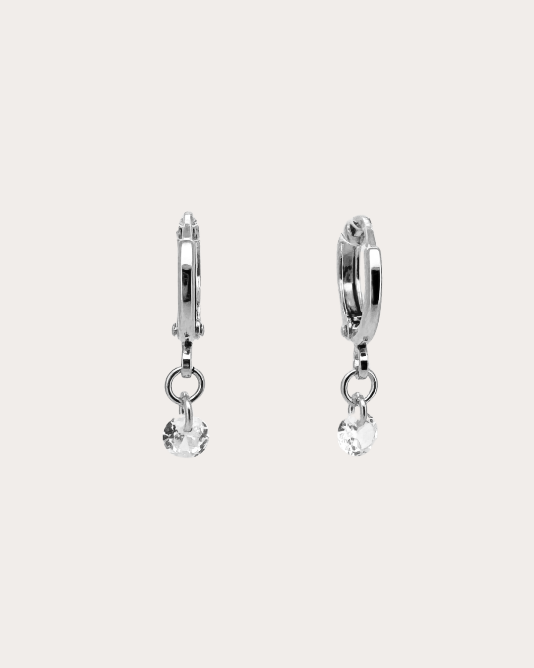 Circle Diamond Gemstone Huggie Earrings