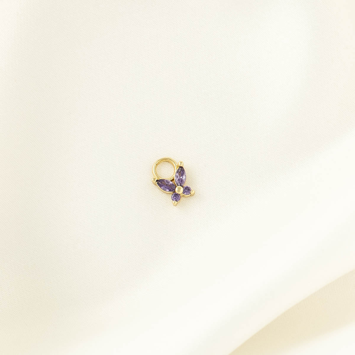 Candy Purple Zircon Butterfly Charm