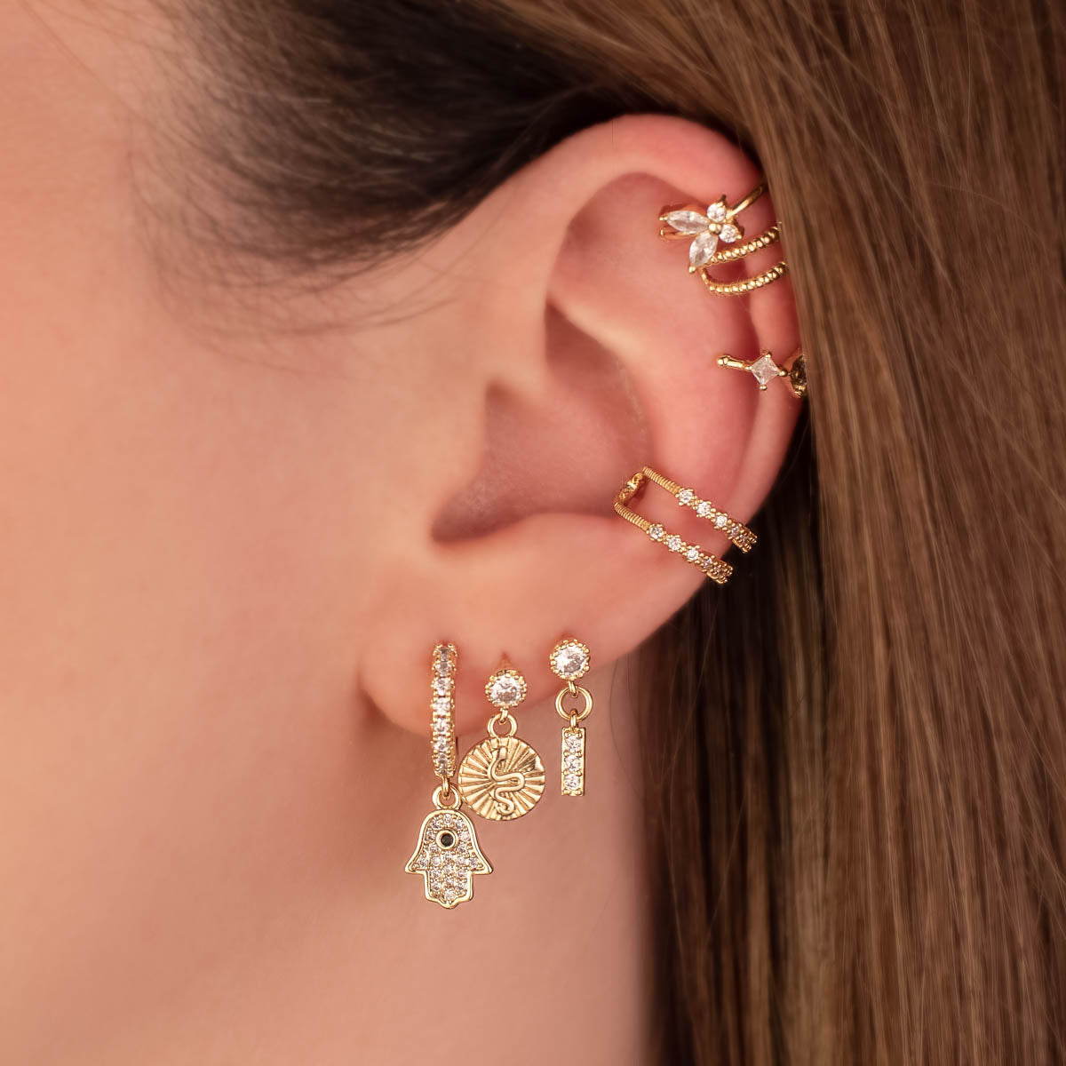 Sylvie Snake Embellished Dangle Studs