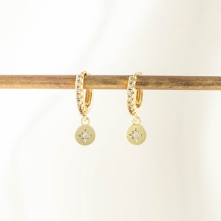 Fay Circle White Zircon Embellished Hoops