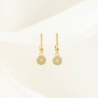 Fay Circle White Zircon Huggie Earrings