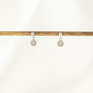 Fay Circle White Zircon Dangle Studs