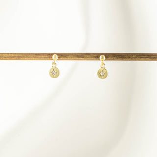 Fay Circle White Zircon Dangle Studs