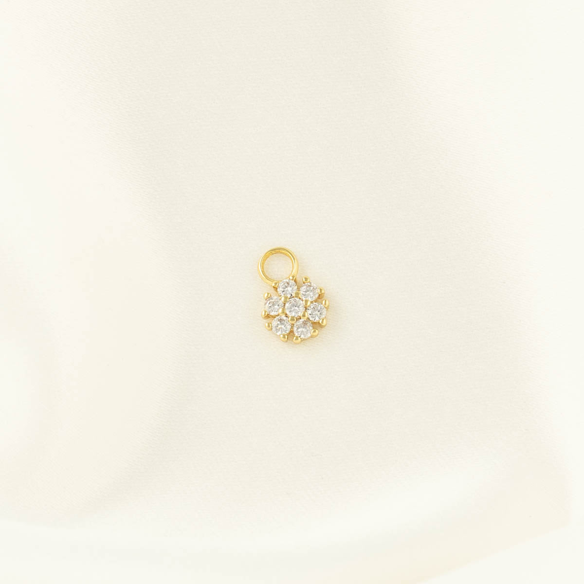 Florance White Zircon Flower Charm