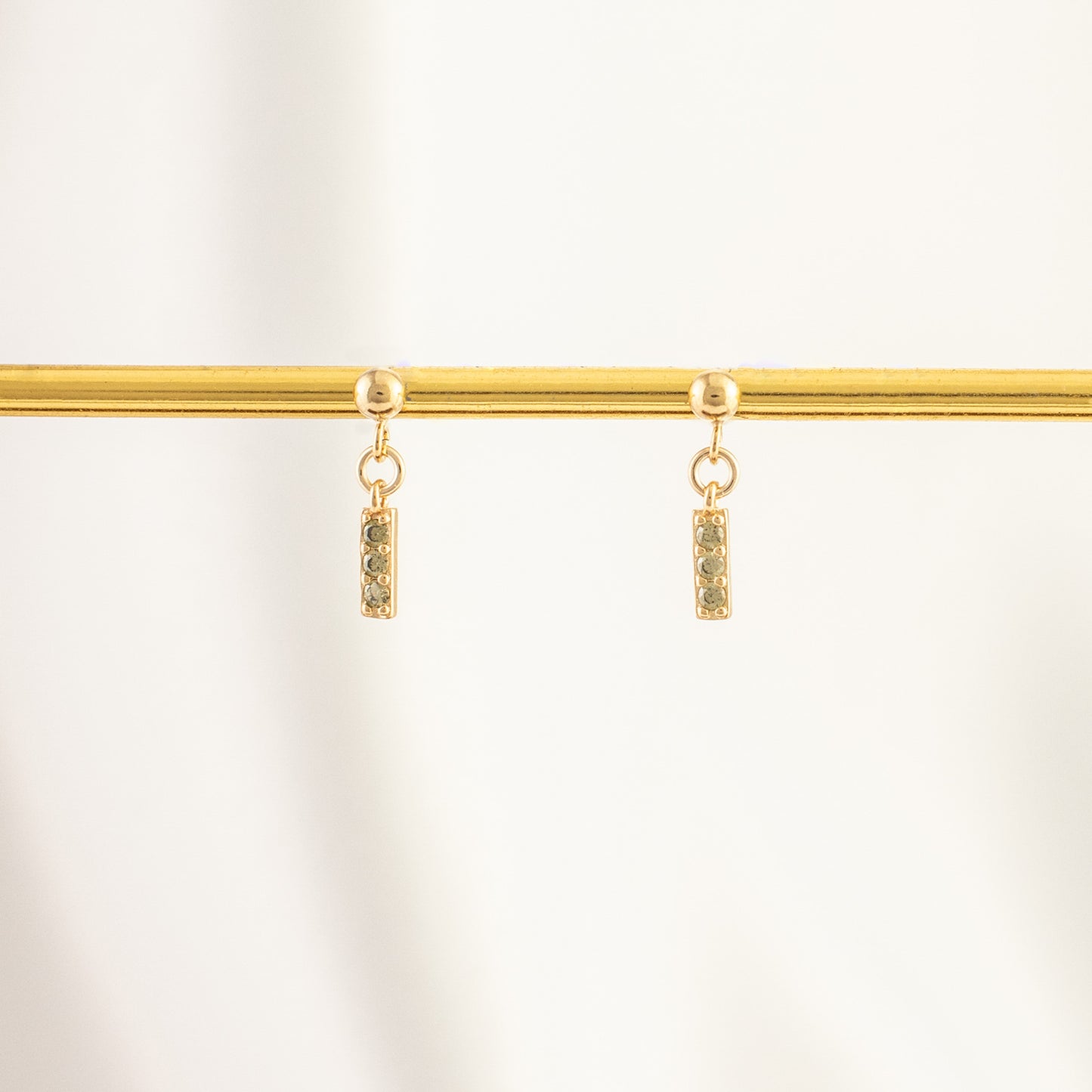 Cider Peridot Dangle Studs