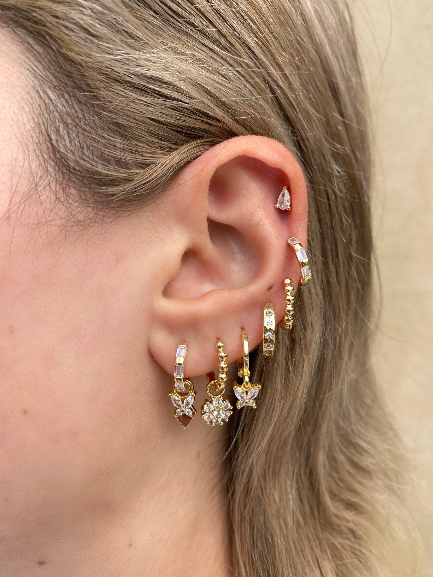 Harlow White Zircon Hoop