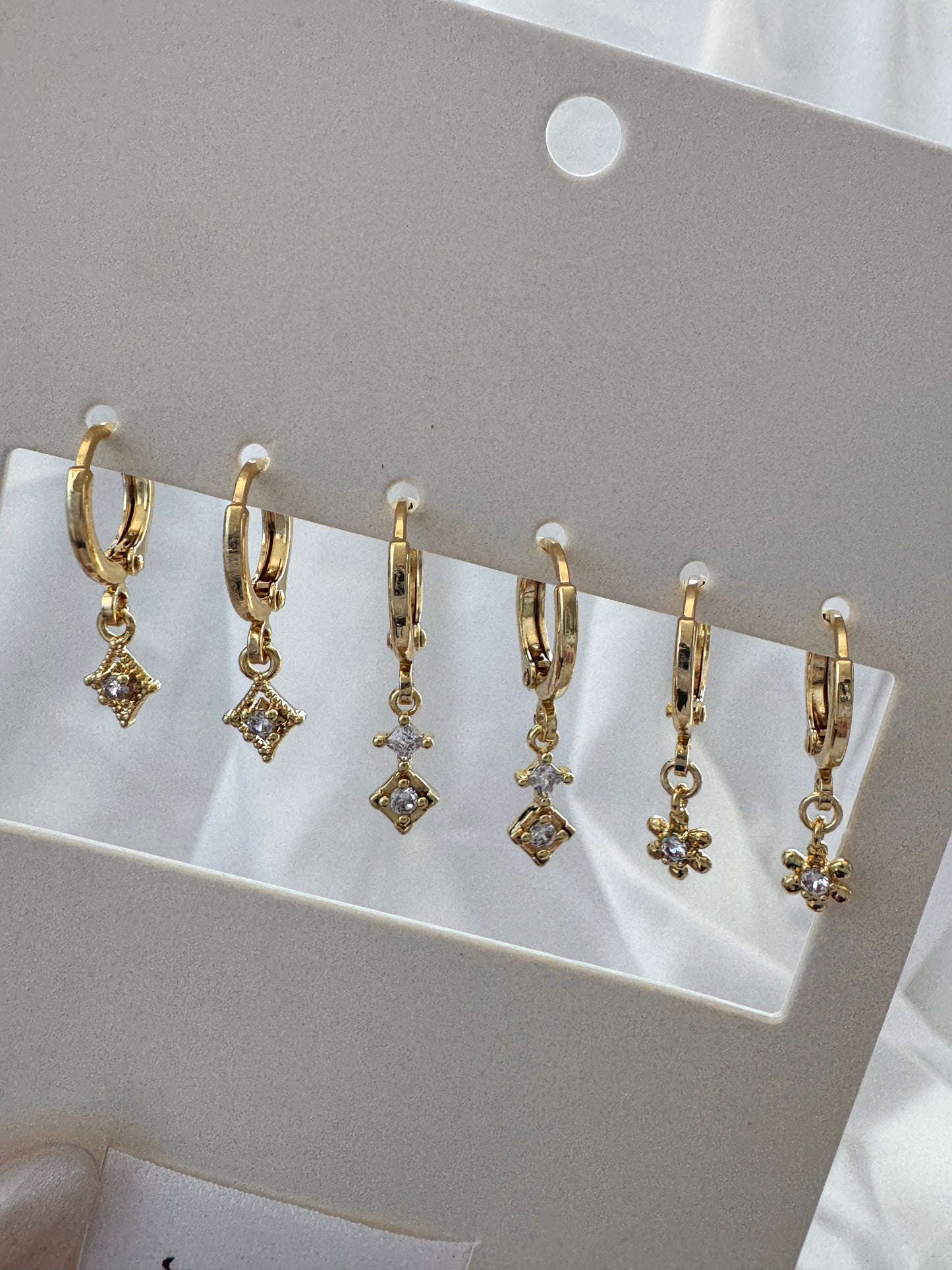 Stella Temperance Kalina Diamond Huggie Earrings Set