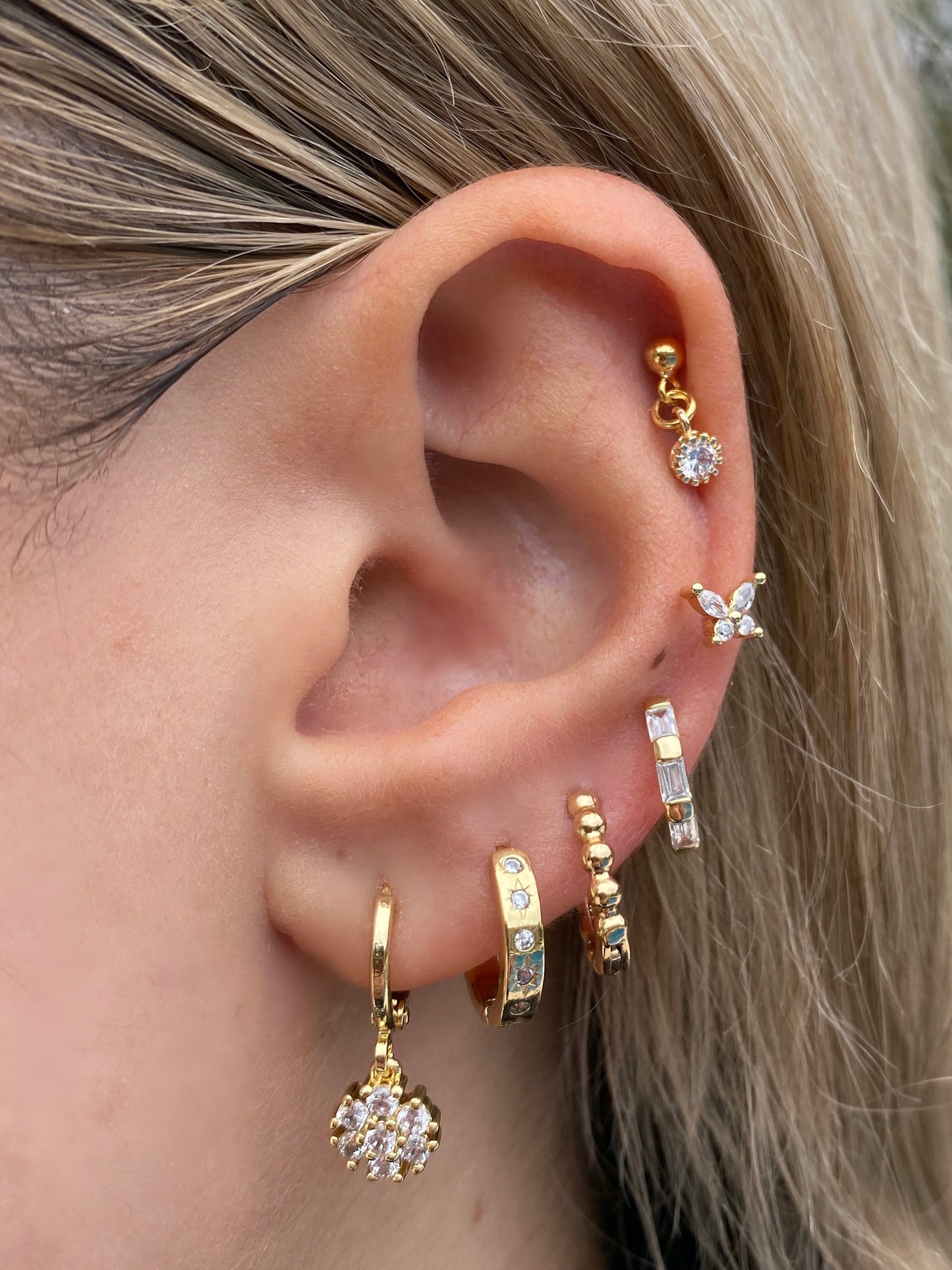 Dara White Zircon Hoops