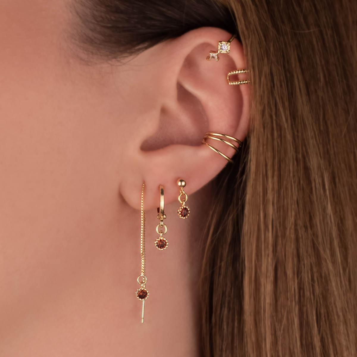 Jolie Red Zircon Threaders