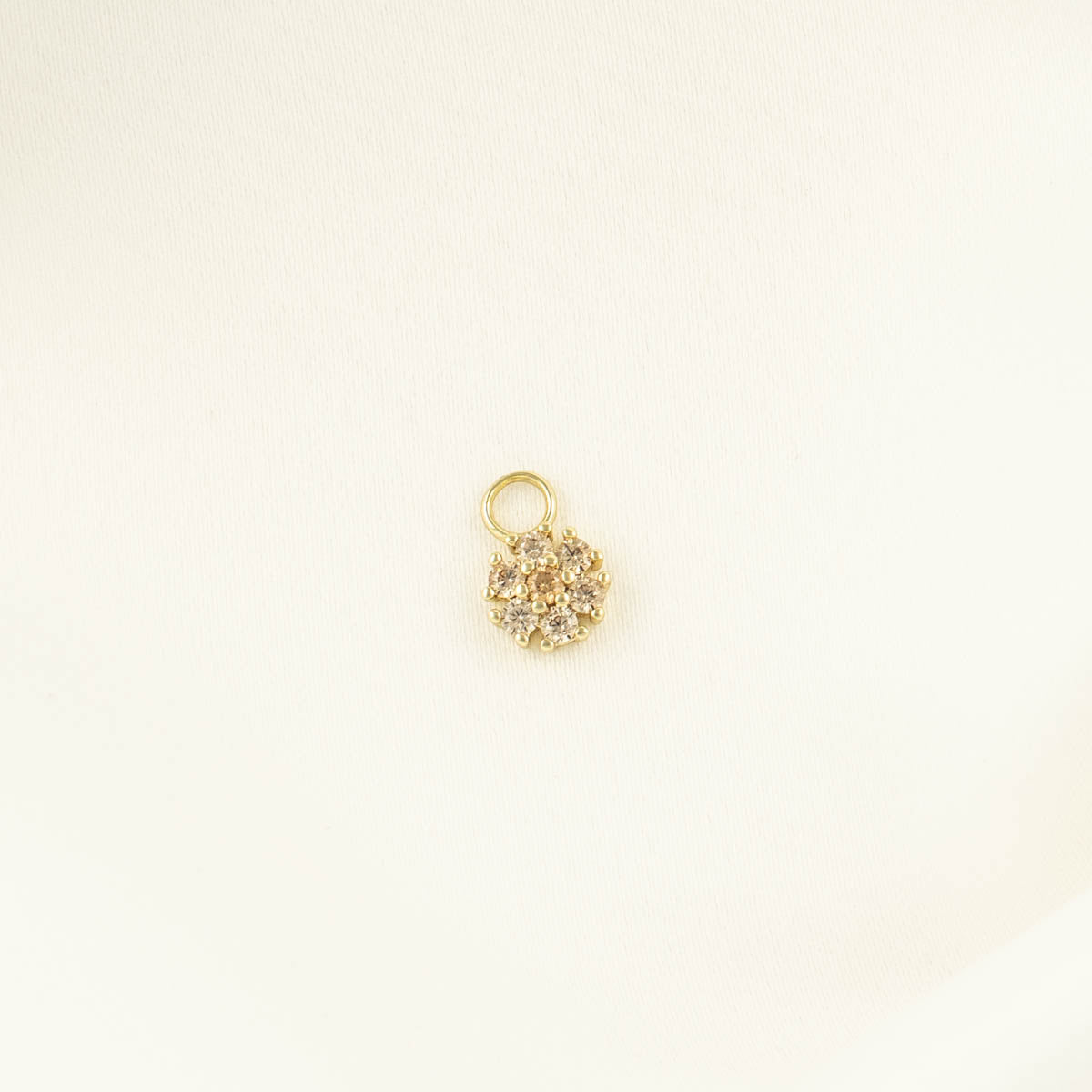Olive Topaz Zircon Flower Charm