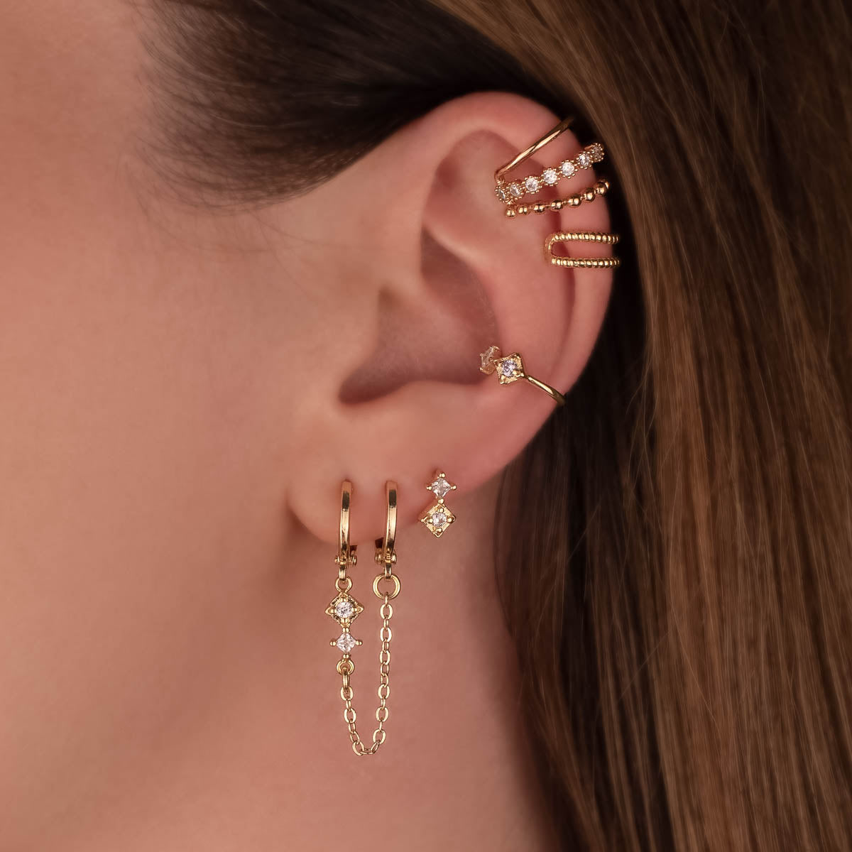 Temperance White Zircon Studs