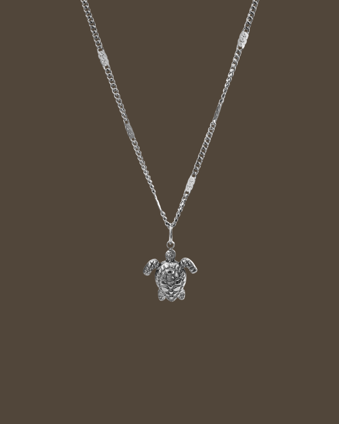 Cassie Turtle Flat Curb Chain Necklace