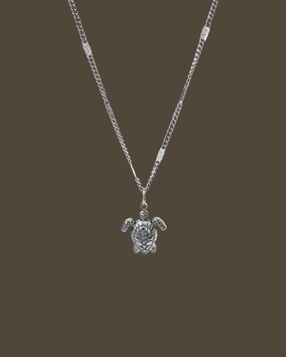 Cassie Turtle Flat Curb Chain Necklace