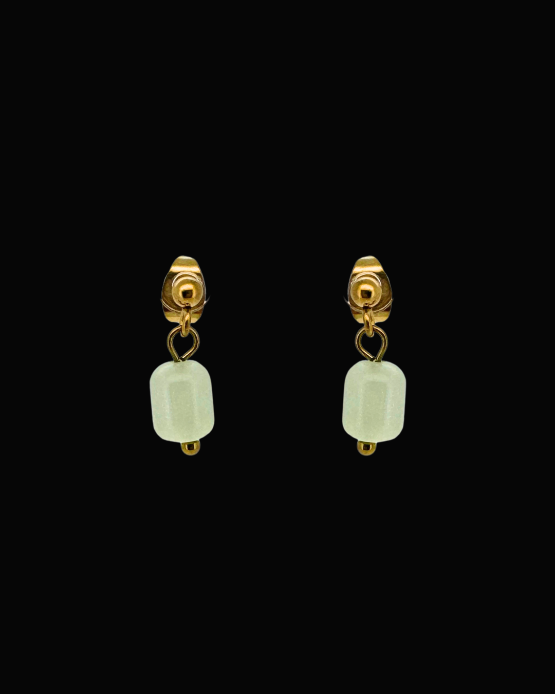 Green Candice Gem Dangle Studs