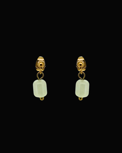 Green Candice Gem Dangle Studs