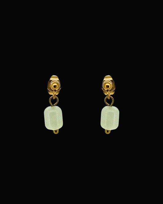 Green Candice Gem Dangle Studs