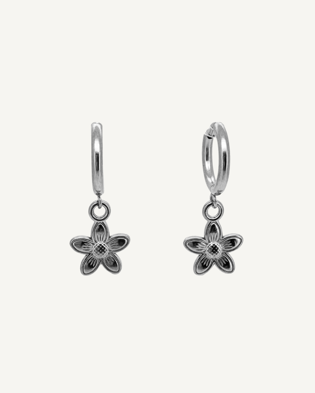 Tisha Flower Huggie Earrings