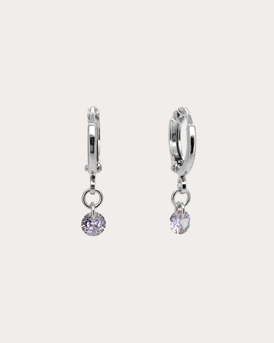 Circle Alexandrite Gemstone Huggie Earrings