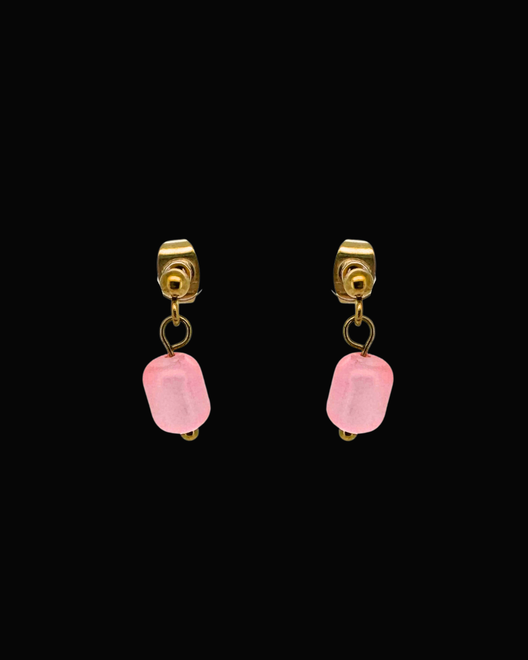 Pink Candice Gem Dangle Studs
