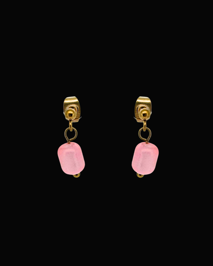 Pink Candice Gem Dangle Studs