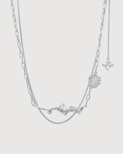 ID #1 CATSEYE NECKLACE [SILVER]