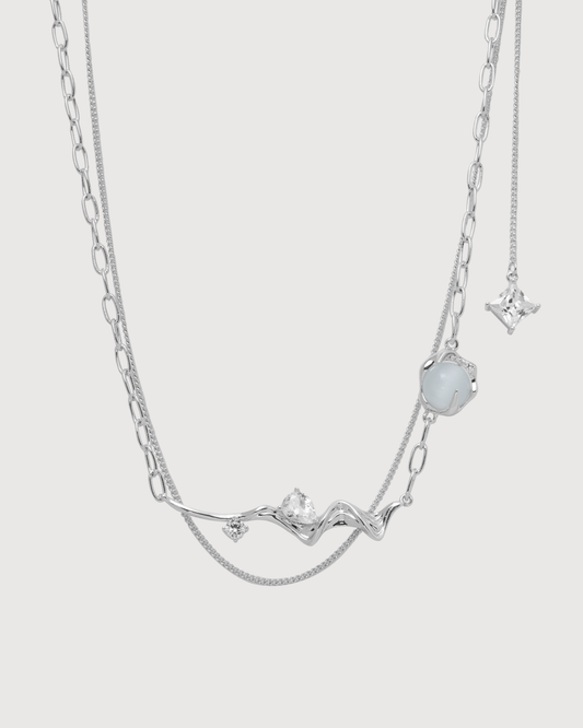 ID #1 CATSEYE NECKLACE [SILVER]