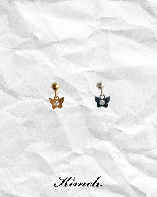 Basic Butterfly ZC Dangle Stud - Gold Filled/Sterling Silver