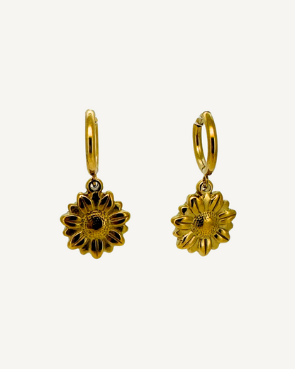 Sofia Sunflower Huggie Earrings