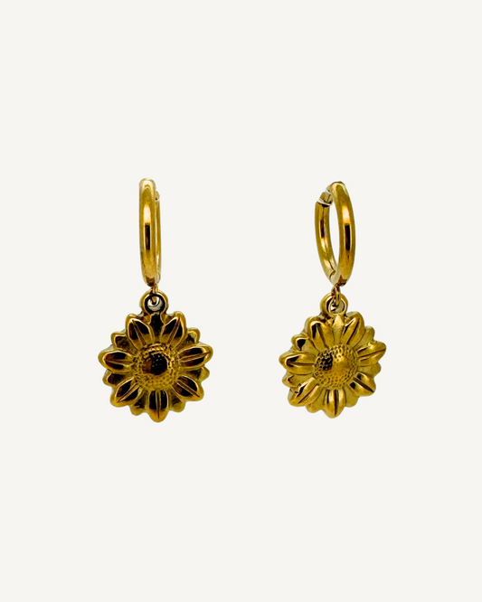 Sofia Sunflower Huggie Earrings
