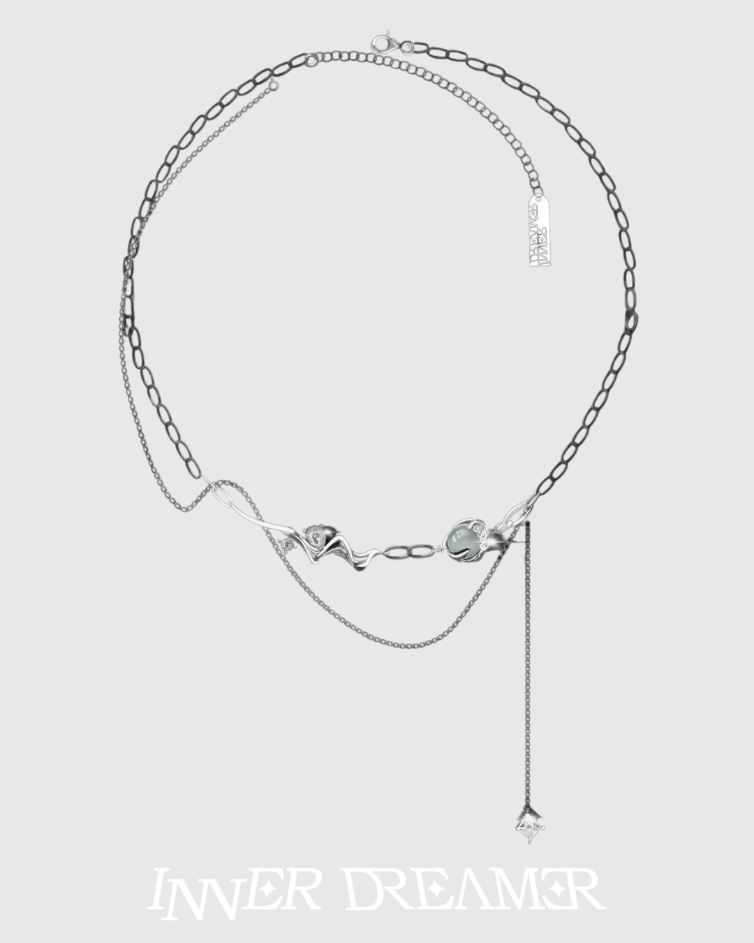 ID #1 CATSEYE NECKLACE [SILVER]